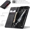 A flip-style phone case with card and cash slots, displaying a phone with a waterfall wallpaper. Produktbild-Vorschau
