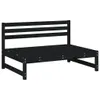 A black wooden sofa with a slatted backrest, shown from a side-front angle against a white background. Voir les images du produit