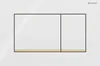 A white toilet flush plate with two buttons and a gold accent strip. Produktbild-Vorschau