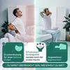 A split image showing a man in pain on one side and a man looking refreshed on the other, with marketing text and icons below. Produktbild-Vorschau