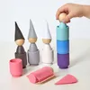 Giocattoli in legno Ulanik Montessori "bambole a pioli con Anteprima dell’immagine prodotto 11