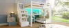 Sweiko Lit mezzanine 140x200 avec bureau et étagères, deux Voir les images du produit 18