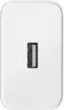 A white USB-C charger with a black USB port. Voir les images du produit