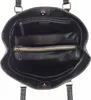 The inside of a black tote bag is shown from a top-down view. Produktbild-Vorschau