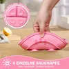 Silikon Baby Teller mit Saugnapf und Deckel, Sonne Muster Produktbild-Vorschau 3