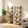 Holz-Buchregal, Bücherregal,  Industrielles Büroregal mit Produktbild-Vorschau 4