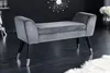 Design Sitzbank SCARLETT 90cm grau silber Samt Produktbild-Vorschau 2