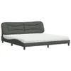 Möbel Bett mit Matratze Dunkelgrau 200x200 cm Stoff - Produktbild-Vorschau 1