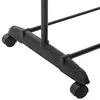 Close-up of the base and wheels of a black rolling garment rack. Náhľad obrázku produktu