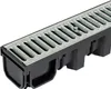 A close-up, angled view of a drainage channel with a metal grate. Anteprima dell’immagine prodotto
