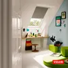 A child's room with a skylight, toys, and furniture. Produktbild-Vorschau