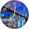 Glasuhr Wanduhr Küchenuhr Echt-Glas 30fi cm Brücke blau Produktbild-Vorschau 1