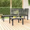 Tavolino da giardino grigio 55x55x31 cm DPC e acciaio Anteprima dell’immagine prodotto 2