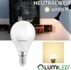 A collage showing a LUMILED LED lamp and marketing text about its features. Náhled obrázku produktu