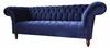 Chesterfield Design Luxus Polster Sofa Couch 3 Sitz Blau Produktbild-Vorschau 1
