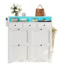 Schuhschrank schmal 96x24.5x111 cm Weiß mit 4 Klappen, Produktbild-Vorschau 2