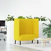 vidaXL Hoher Rücken Sofa 101cm Hellgelb Stoff Produktbild-Vorschau 2