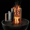 Relaxdays Anzündkamin Grill, mit Holzgriff & Hitzeschild, Produktbild-Vorschau 2