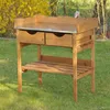 Pflanztisch Gärtnertisch Holz braun 80x45x86 cm Produktbild-Vorschau 1