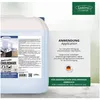 A large plastic container of cleaning fluid is shown next to a brochure with application instructions. The logo of the brand is visible. Produktbild-Vorschau