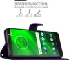 A smartphone in a purple flip case, with text and diagrams about its stand function. Náhľad obrázku produktu