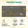 Product dimensions and features diagram for a star-shaped light. Produktbild-Vorschau