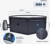 A diagram showing the dimensions and features of a portable hot tub. Produktbild-Vorschau