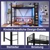 A loft bed with a sofa underneath, showcasing design details. Náhled obrázku produktu