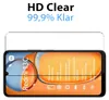 A screen protector is shown over a smartphone screen displaying product information. Produktbild-Vorschau