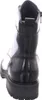 A black patent leather boot with a platform sole, shown from the back. Náhled obrázku produktu