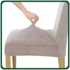 4 Stück Stuhlhussen Hohe Lehne - Beige - Samt - Universal Produktbild-Vorschau 3