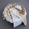 Zweiseitig Babynest ENGELSNEST XXL Blumen BRAUN Baumwolle/ Produktbild-Vorschau 1