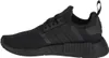 A side view of a black Adidas NMD_R1 J sneaker. Voir les images du produit