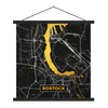 MuchoWow® Textilposter Rostock - Stadtplan - Gold - Karte - Produktbild-Vorschau 1