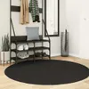 Teppich HUARTE Kurzflor Weich und Waschbar Schwarz Ø 160 cm Produktbild-Vorschau 2