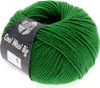 A ball of green yarn with a label. Produktbild-Vorschau