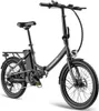A black folding electric bicycle is shown against a white background. Náhled obrázku produktu