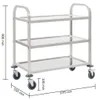 vidaXL 3-Stufiger Servierwagen 96,5 x 55 x 90 cm Edelstahl Produktbild-Vorschau 7