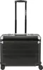 A studio shot of a black aluminum pilot case with a silver handle and wheels. Náhled obrázku produktu
