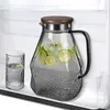 ecooe Glaskaraffe 1.8L Wasserkaraffe mit Deckel Schwarz Produktbild-Vorschau 1