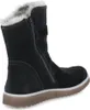 A black winter boot with fur lining is shown from the side. Produktbild-Vorschau