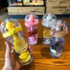 Kreative Kunststoff Stroh Wasserflasche Niedlichen Tier Produktbild-Vorschau 3
