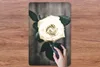 MuchoWow® Mauspad Mousepad Blume - Weiß - Grau 40x60 cm - Produktbild-Vorschau 3