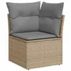 vidaXL 6-tlg. Garten-Sofagarnitur mit Kissen Beige Poly Produktbild-Vorschau 4
