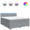 vidaXL Boxspringbett mit Matratze Hellgrau 180x200 cm Stoff Produktbild-Vorschau 1