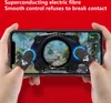 Hands holding a smartphone displaying a video game, with finger sleeves on two fingers. Produktbild-Vorschau