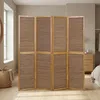 Paravent séparateur de pièce 4 parties cloison en bois brun Voir les images du produit 2