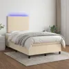 vidaXL Boxspringbett mit Matratze & LED Creme 120x200 cm Produktbild-Vorschau 4