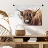 MuchoWow® Wandteppich Wandbehang Schottisches Hochlandrind Produktbild-Vorschau 6