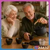 ASATO Gusseisen-Teekanne 0,9 l Set mit 4 Teeschalen und Produktbild-Vorschau 12